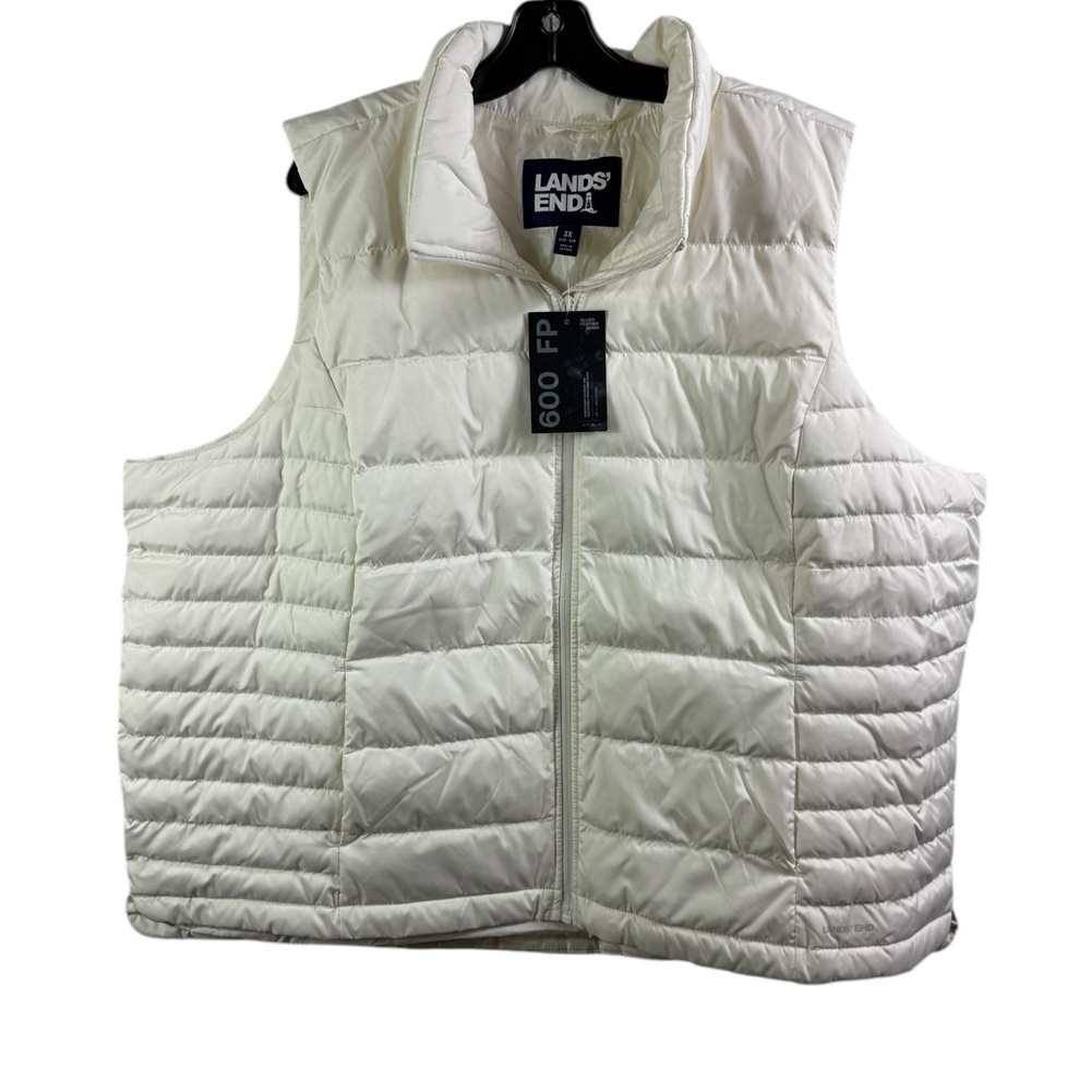 NWT Lands End Puffer Vest Down Filled Women's 3X White